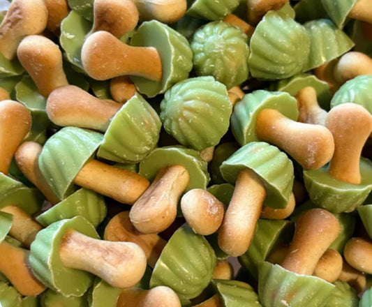 BISCUITS CHAMPIGNONS PISTACHE - 100g (environ 25) - [Nouveauté]